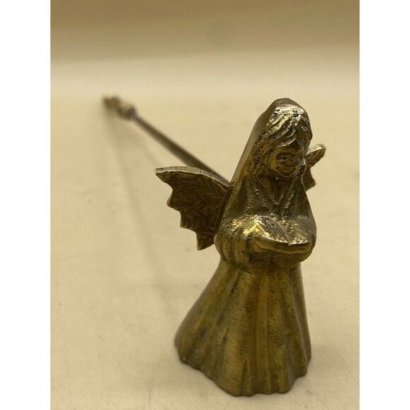 Brass Angel Candle Snuffer Flame Extinguisher Long Handled Wings 10" - Picture 11 of 12